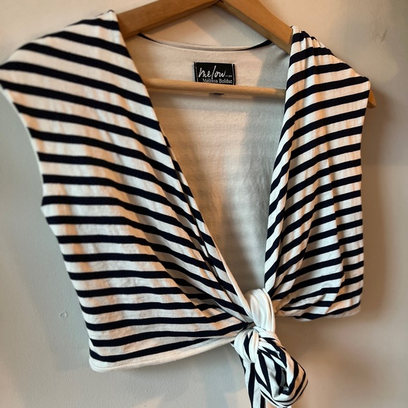 Melow par Melissa Bolduc Striped Front Tie Top XS - Picture 8 of 8